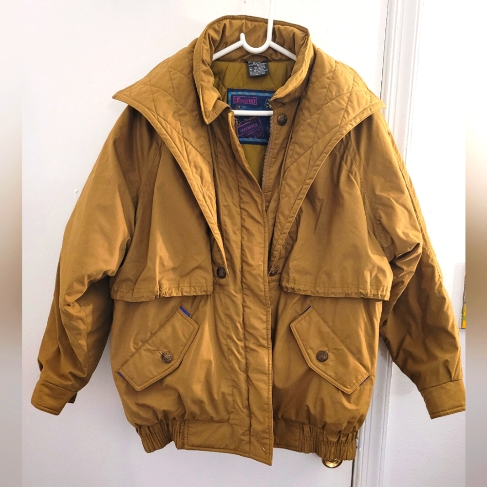 Vintage 80s/90s Skiing Passport Jacket | Size M | Brown